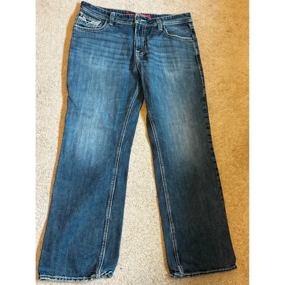 Rock and Roll Denim Double Barrel Relaxed Straight Leg Jeans Blue Mens 38x32